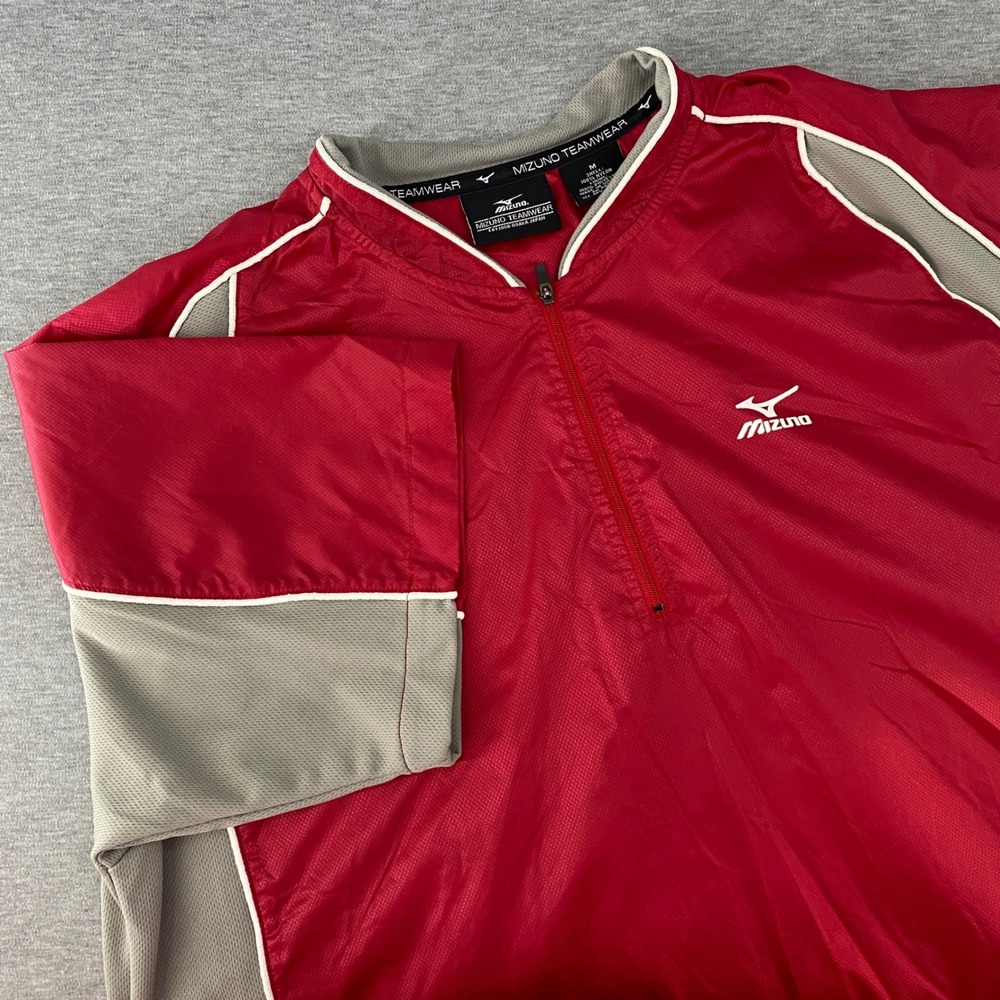 MIZUNO TEAMWEAR‎ SHORT SLEEVE BATTING WARMUP JACKET RED MENS SIZE M